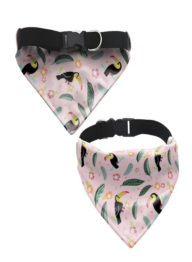 W Dog Bandana Collar Adjustable by W | This Beautiful Gorgeous Design Dog Collar Bandana Scarf is Perfect Styling Accessory for Dogs (L, Pink) - Image 2